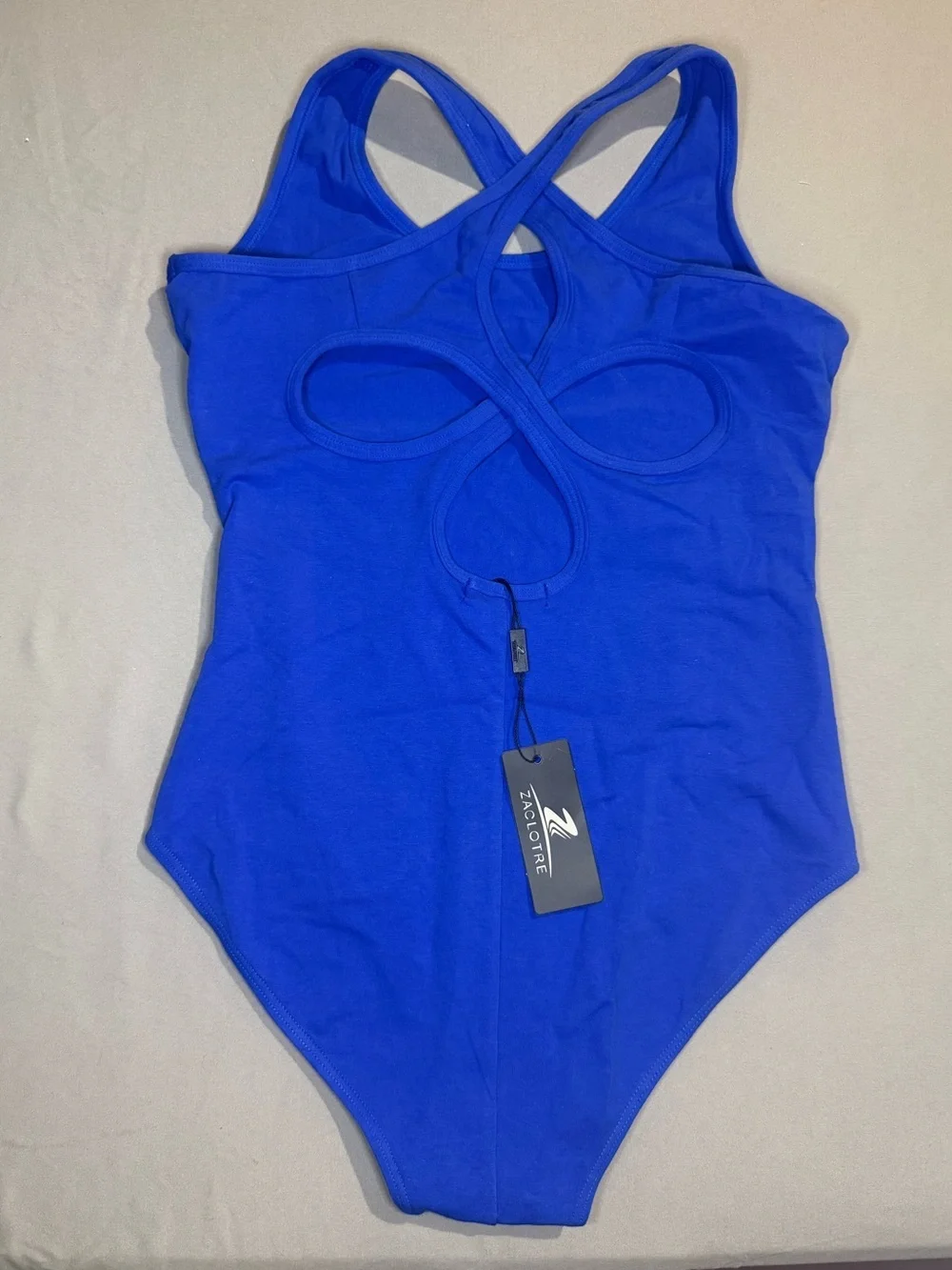 12-13 Year Old Royal Blue Hollow Back Leotard Dance Gymnastics Tank Bodysuit